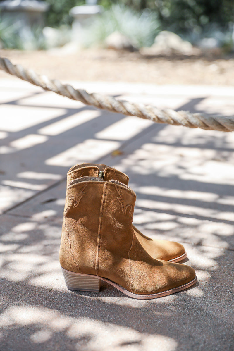 Free People suede cowboy boots | Kariella