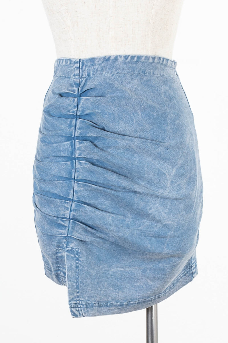 Women's ruched asymmetrical mini skirt | Kariella.com