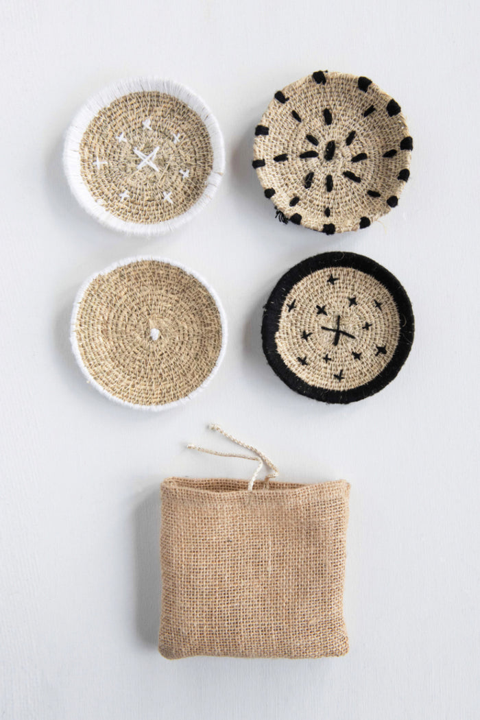 creative co-op seagrass coasters woven coasters straw coasters coaster gift ideas