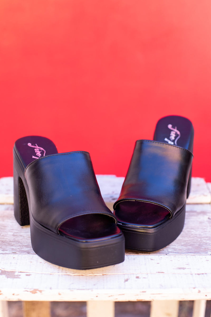 Black platform slides