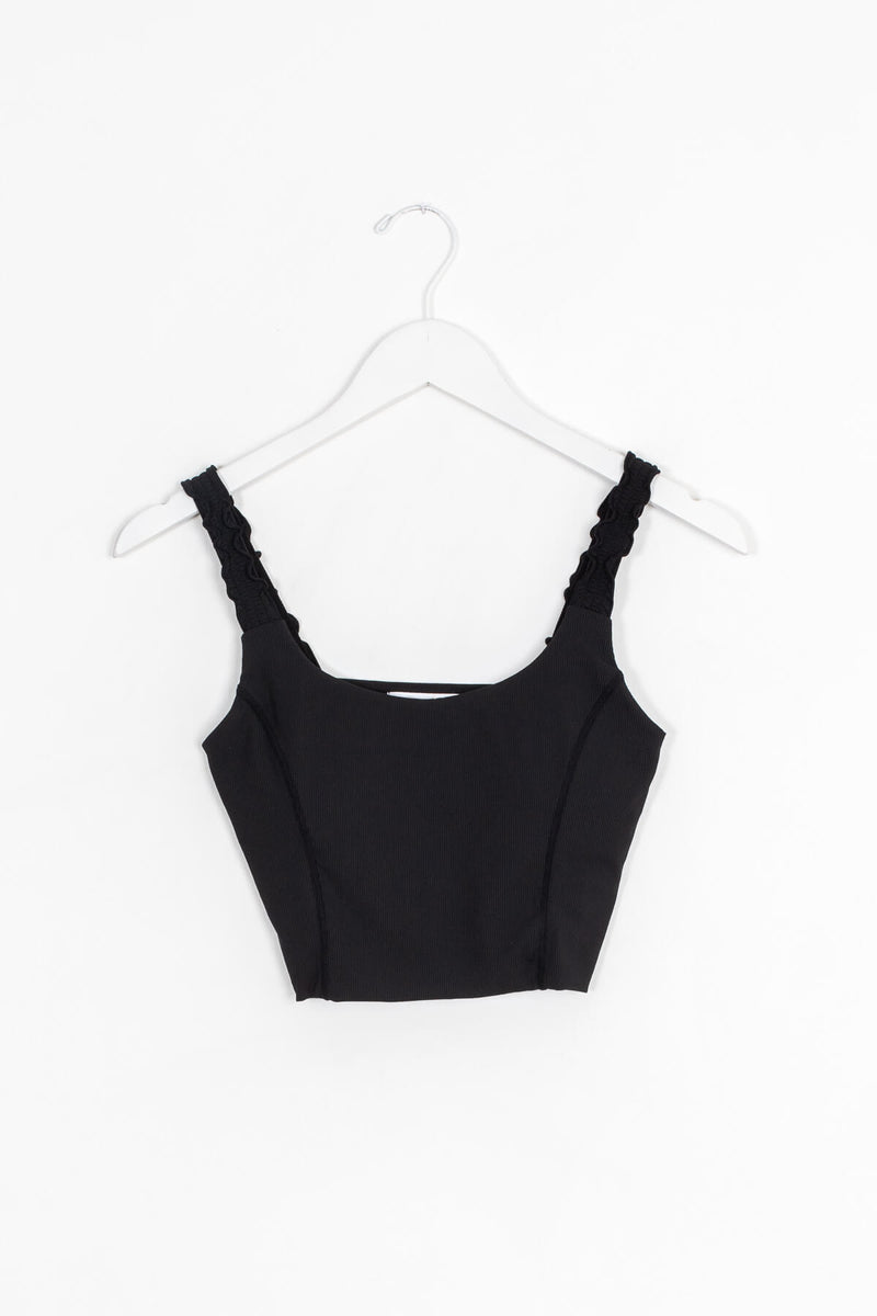 Crop top with ruffles