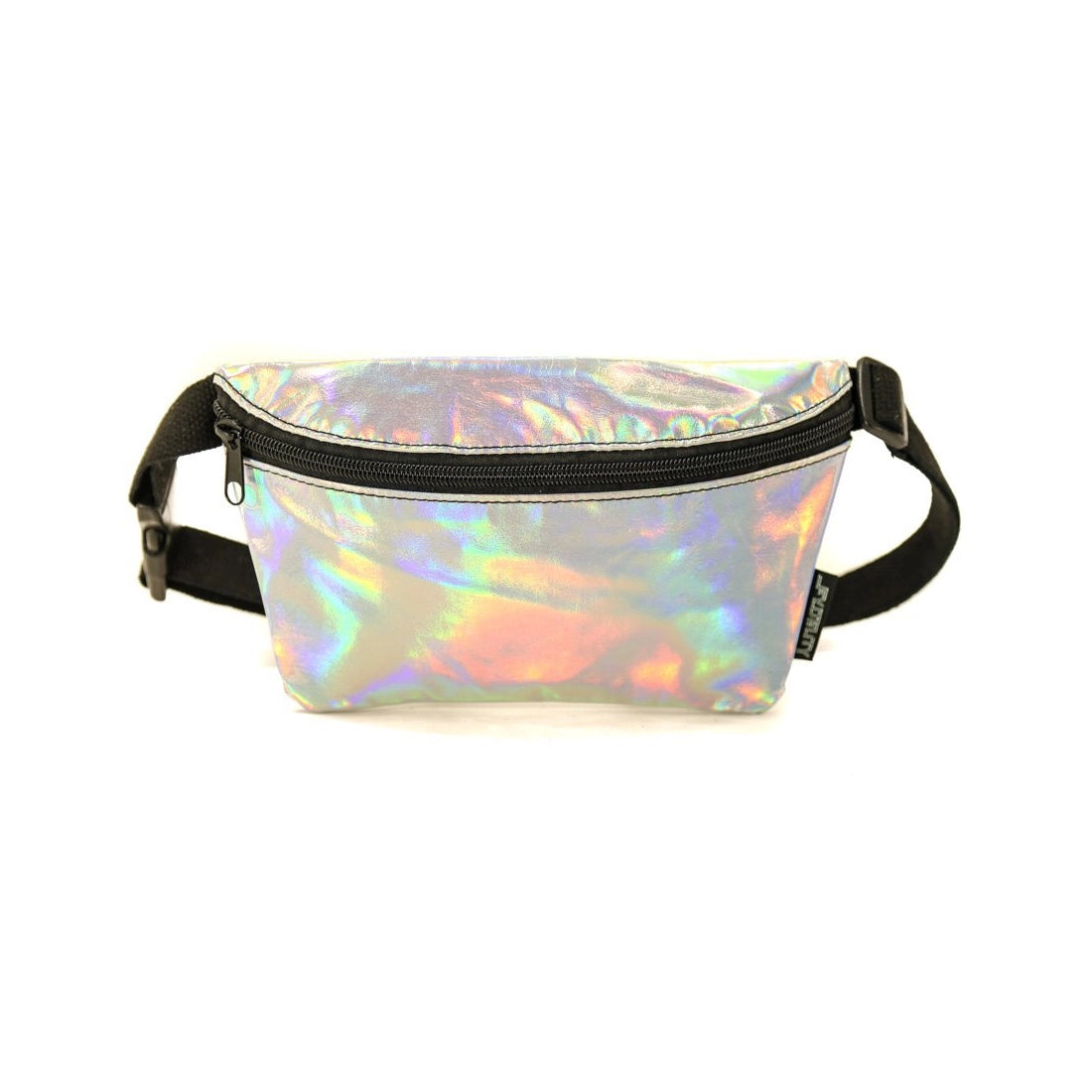 Metallic Silver Laser Fanny Pack-Ultra-Slim Low-Profile