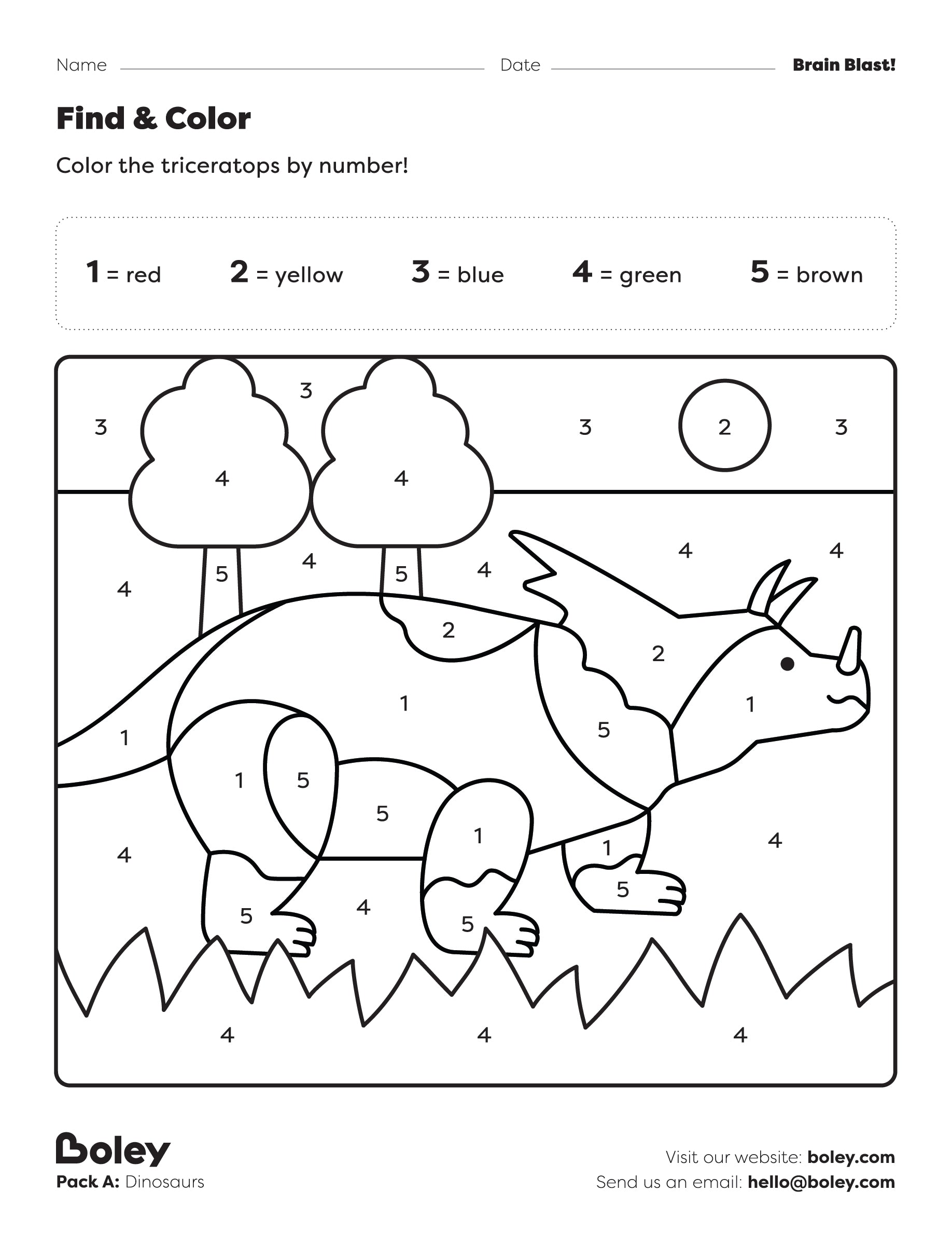 Dinosaur Worksheets: Pack A – Boley Store