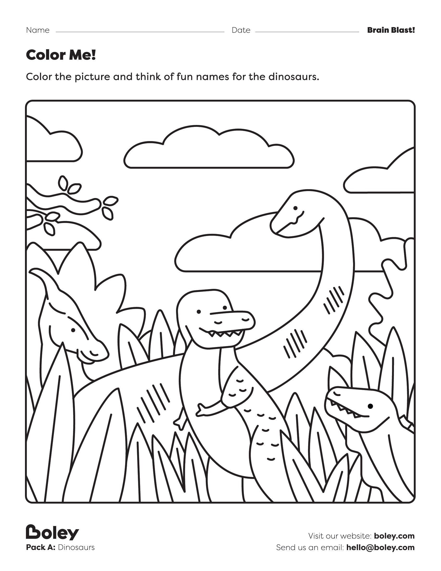 Dinosaur Worksheets: Pack A – Boley Store