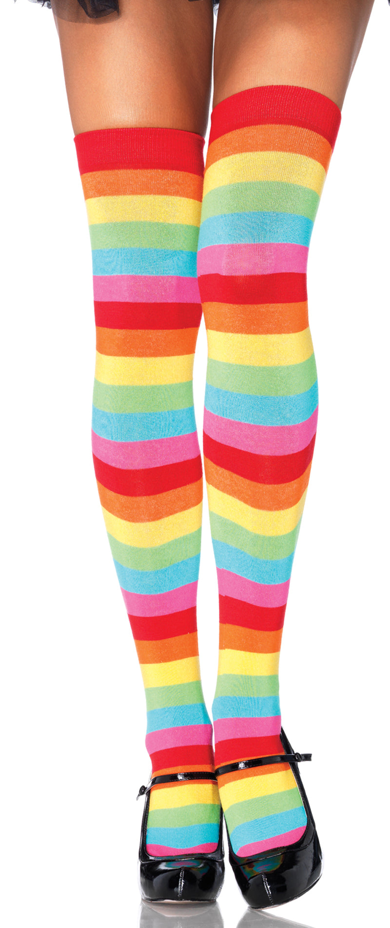 Rainbow Striped Thigh High Stockings, Rainbow Thigh Highs, Clown ...