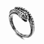 Retro Punk Snake Ring for Men Women Exaggerated Antique Silver Color Opening Adjustable Rings Anillo Hombre Bijoux