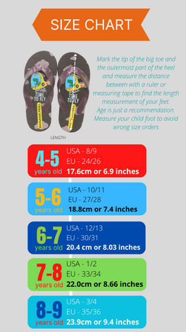 Banana Peel Kids Size Chart