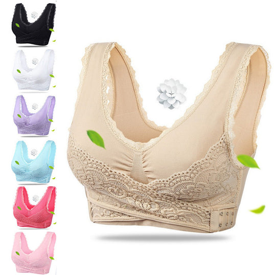 Easy Comfort Front Cross Side Buckle Lace Bra Ebay