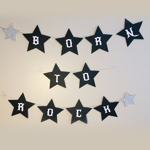 Rockstar party supplies personalised bunting