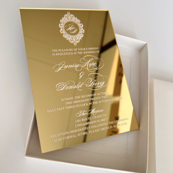 Black Transparent Gold Silver Acrylic Wedding Card Box with