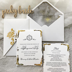 Picky Bride Rustic Wedding Invitations Envelopes 5x7 Vintage texture  Envelope for Cards Blank Envelopes - Set of