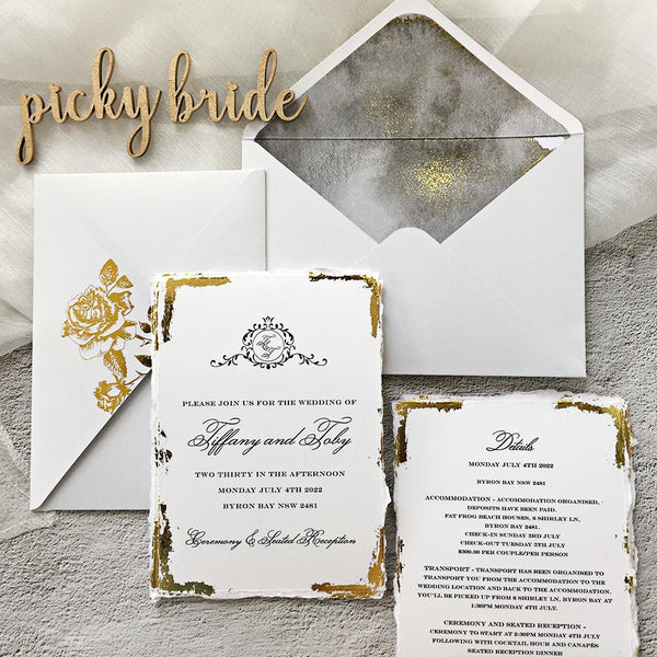 Elegant Wedding Invitations Matching Envelopes Perfect Party - Temu