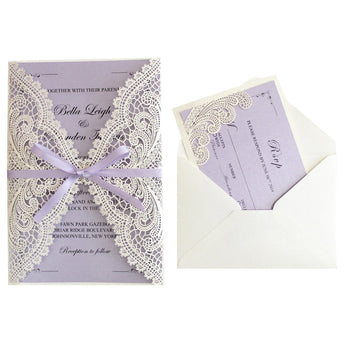 Picky Bride Tri-fold Pocket Wedding Invitations Suite with Envelope