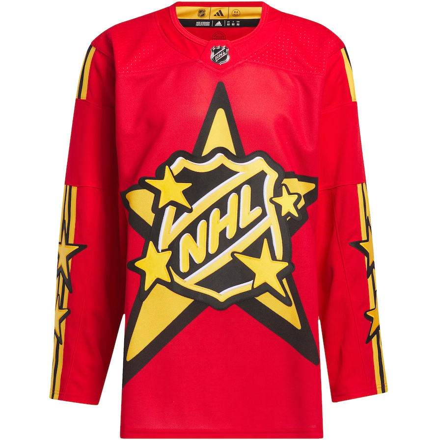 JESPER BRATT 2024 ALL STAR AUTHENTIC RED ADIDAS X DREW HOUSE NHL JERSEY (NEW JERSEY DEVILS)