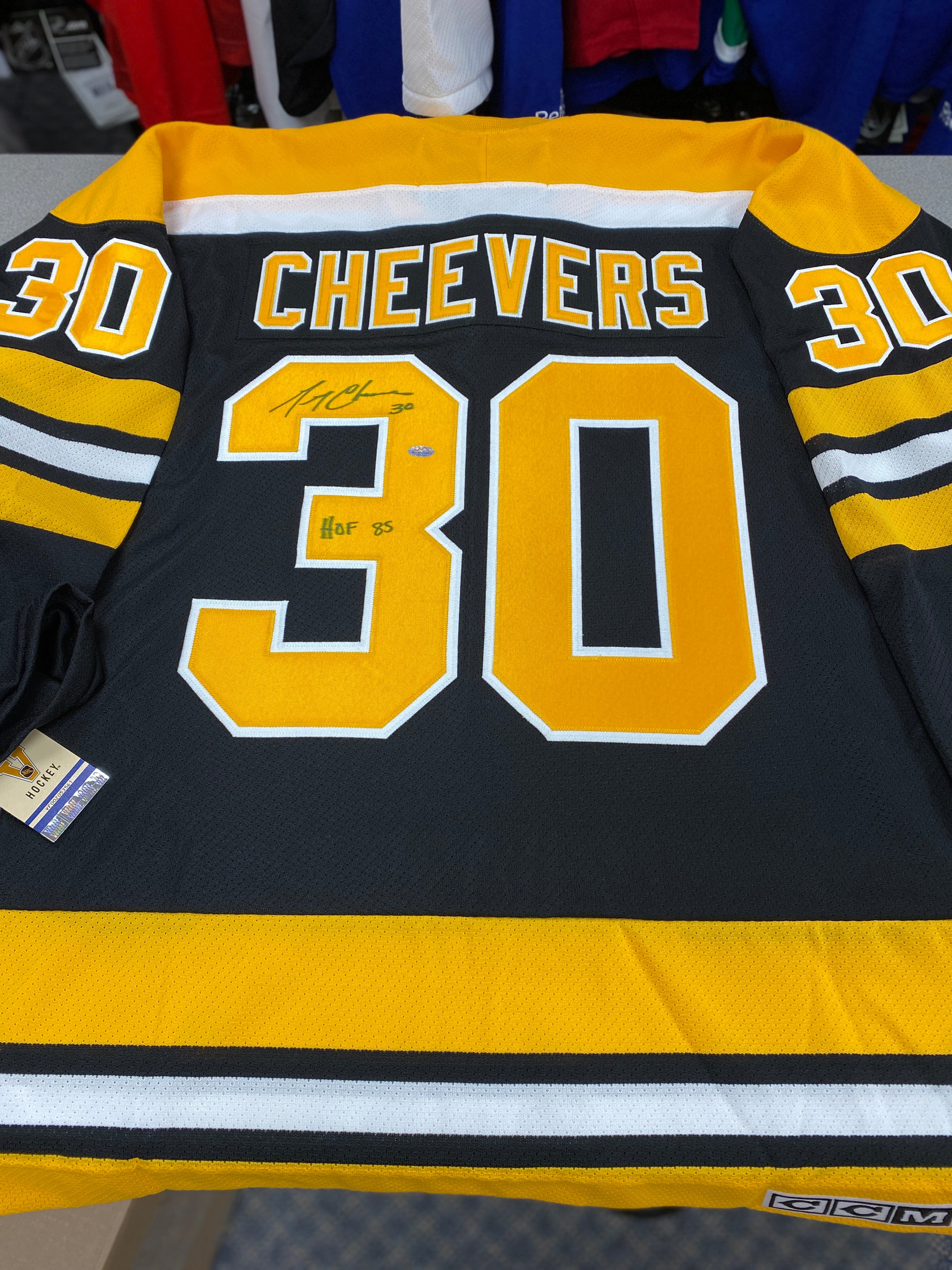 gerry cheevers signed jersey