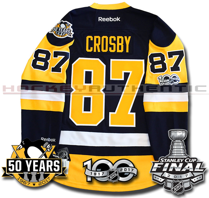 SIDNEY CROSBY PITTSBURGH PENGUINS 2017 STANLEY CUP FINALS PREMIER REEBOK NHL JERSEY