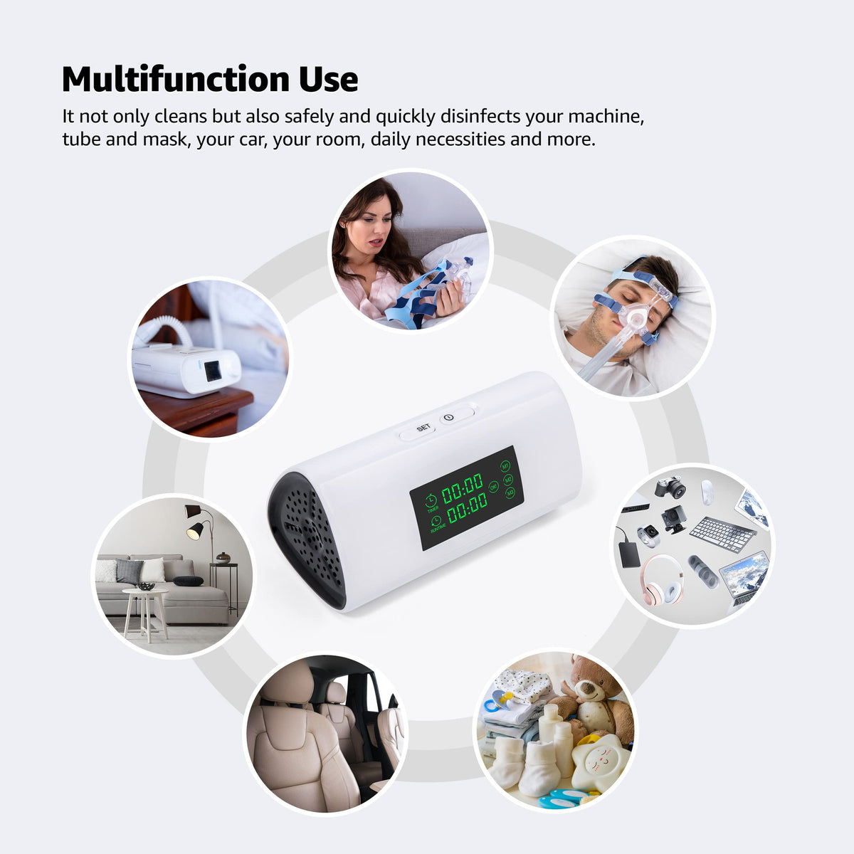 All-Purpose CPAP Cleaning Machine with Diameter 15mm 22mm Adapters