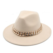 Hats for Women Wide Brim Thick Gold Chain