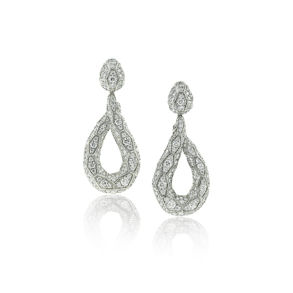 Ophidian White Gold Diamond Drop Earrings