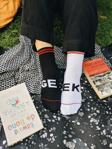 Black and White Geek Socks