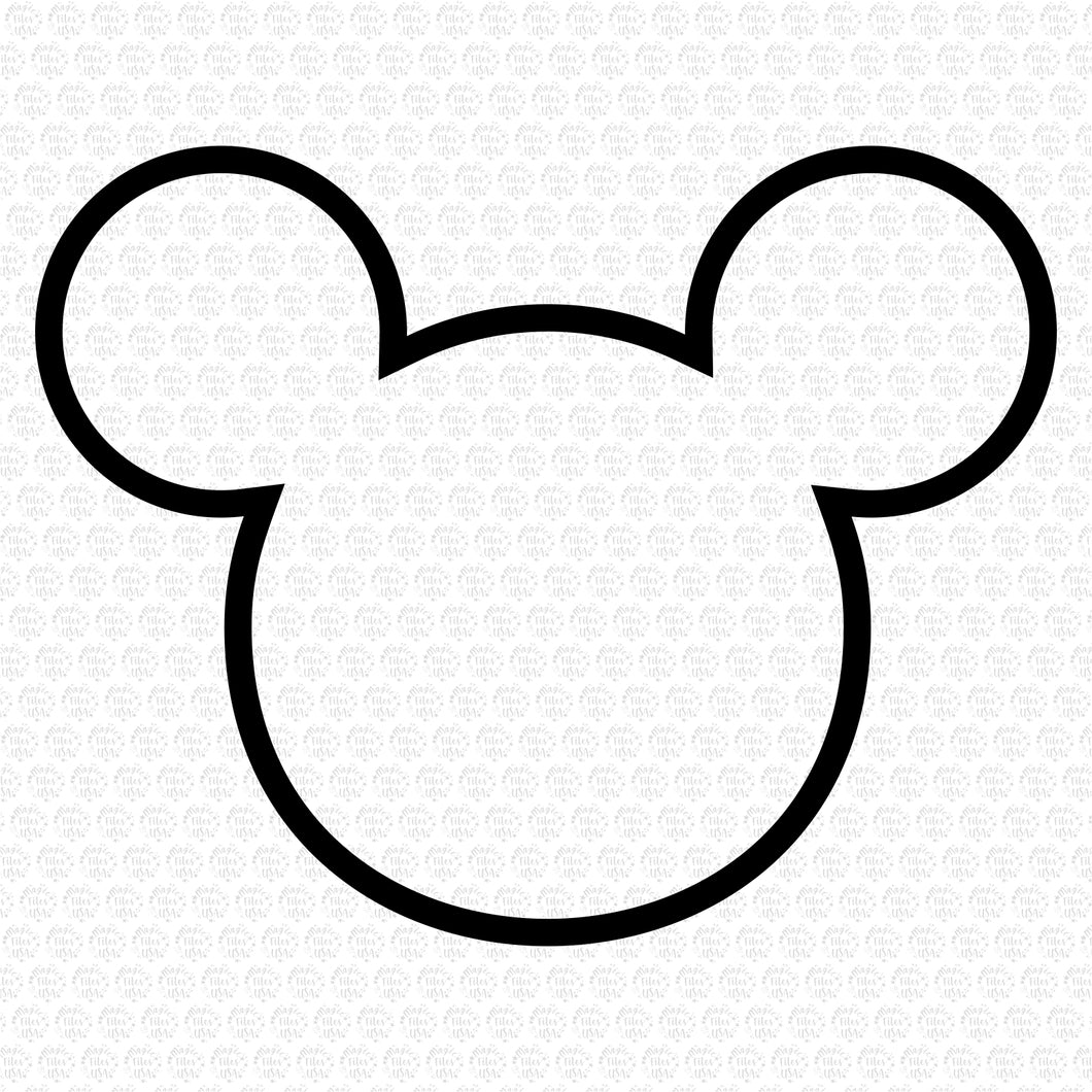 Mickey Mouse Head Outline Svg, Mickey Svg, Svg Files, Disney Svg