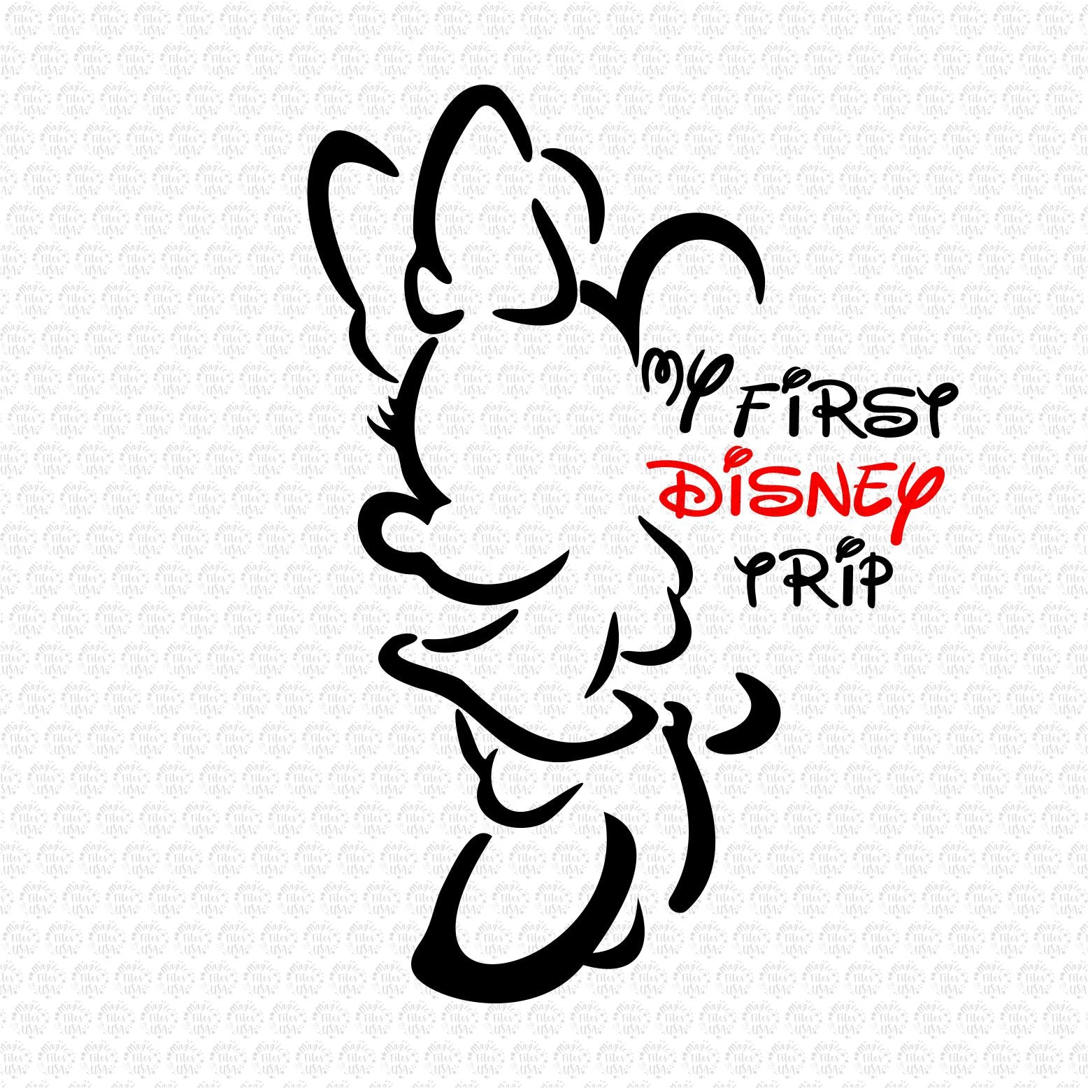 Minnie Mouse Silhouette My First Disney Trip Svg Mickey Svg Svg Files Disney Svg Disneyland Svg Minnie Svg My Easy Files