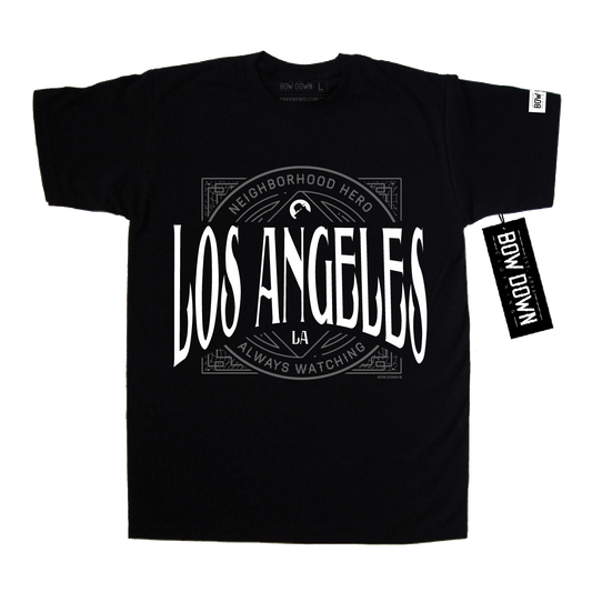 LOS ANGELES JERSEY - BLUE ON WHITE T-SHIRT – BWDWN