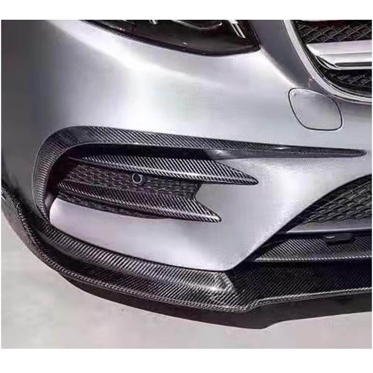 For Mercedes Benz W213 Sport E43 AMG Carbon Fiber Front Bumper Fins Air Vent Canards Body Kits