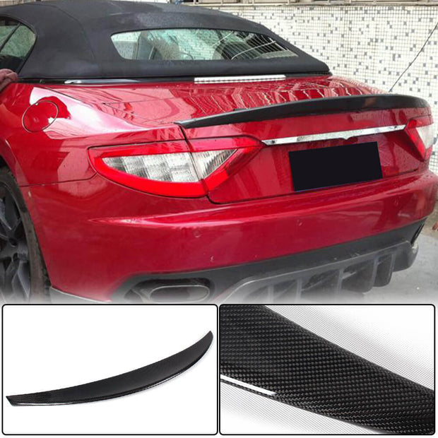 For Maserati Gran Turismo GT Convertible Carbon Fiber Rear Trunk Spoiler Boot Wing Lip