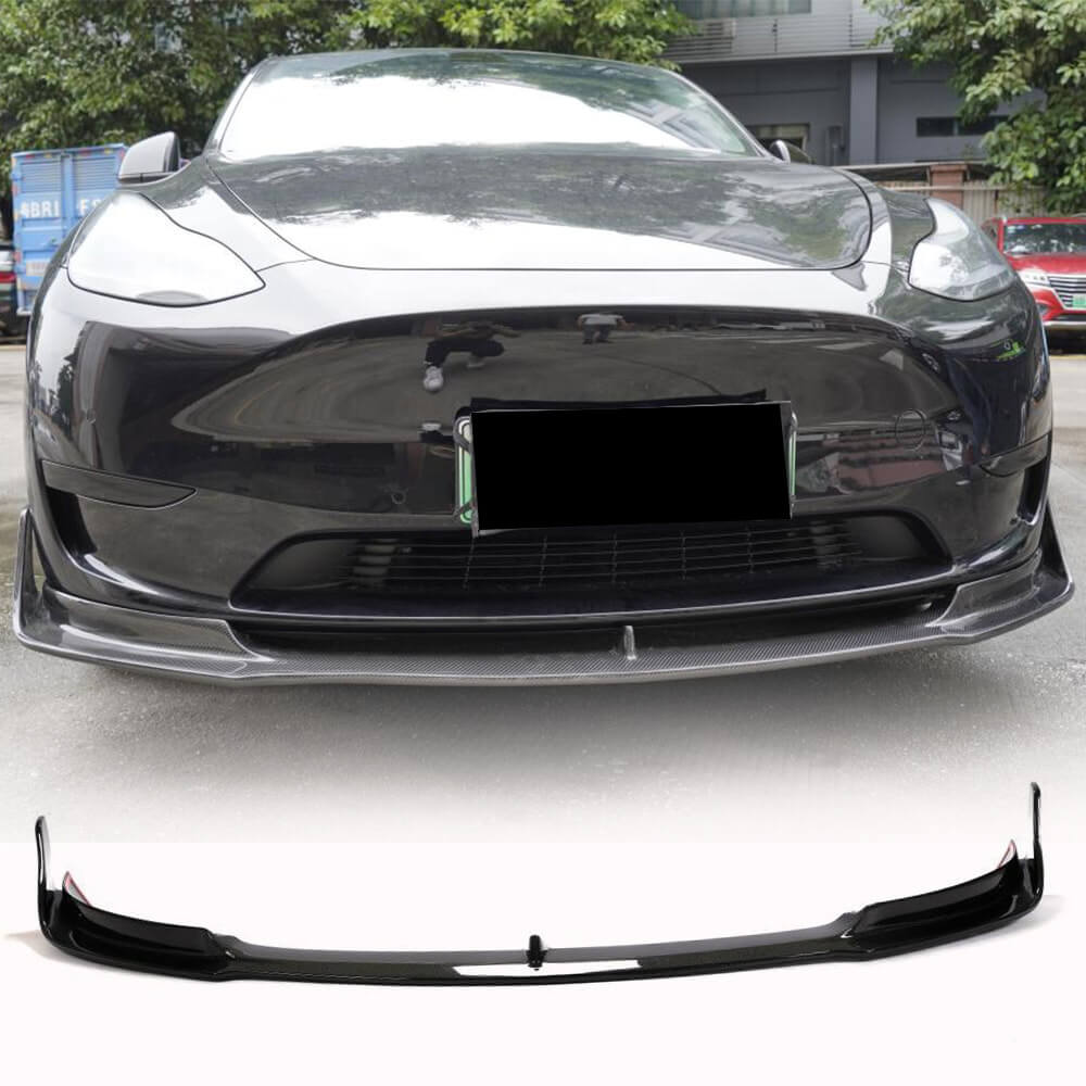 Tesla Model Y Carbon Fiber Front Bumper Lip Spoiler | Exterior