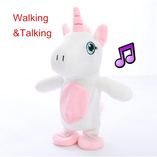 electric walking unicorn plush toy