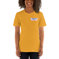 Robbers Cave T-Shirt (with upper left chest print) in Mustard