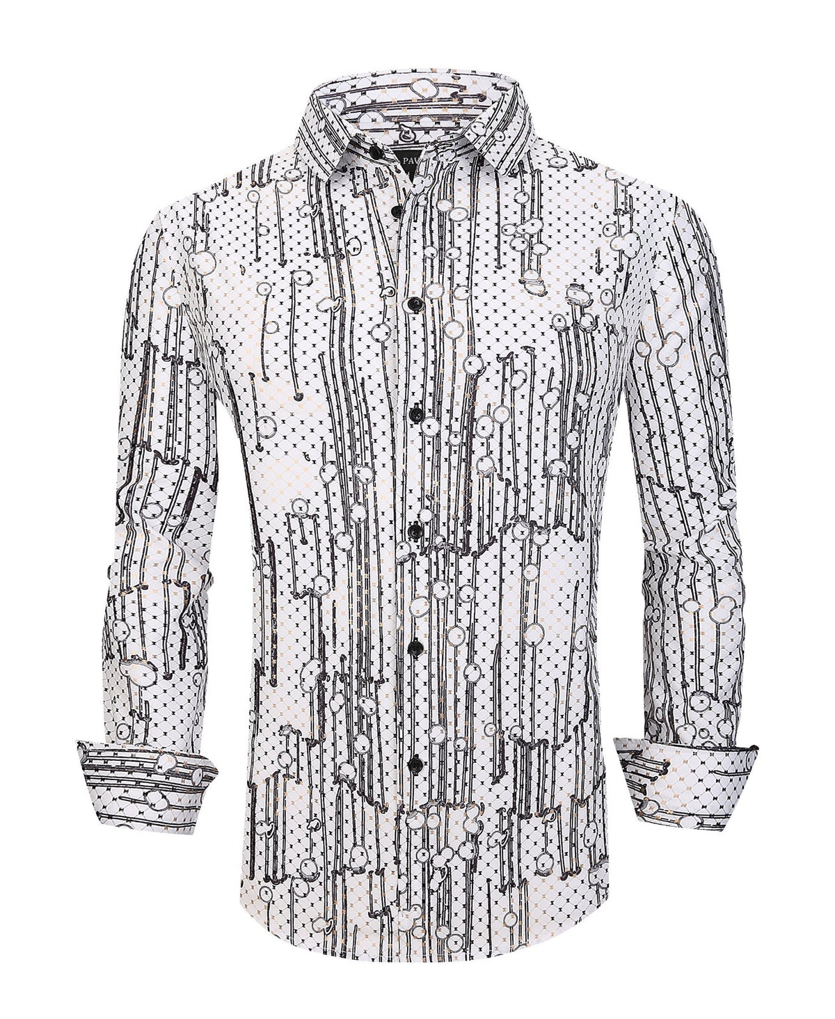 Regular fit Pavini shirt LS020-001 white - xtrememoda.com