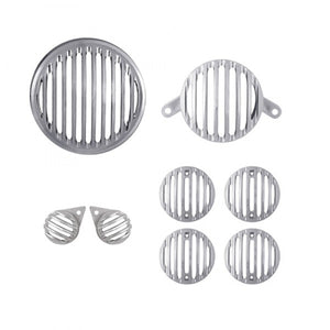 Silver Plastic Head Tail & Indicator Pilot Light Grill Set For Royal Enfield Motorcycle Classic Modal