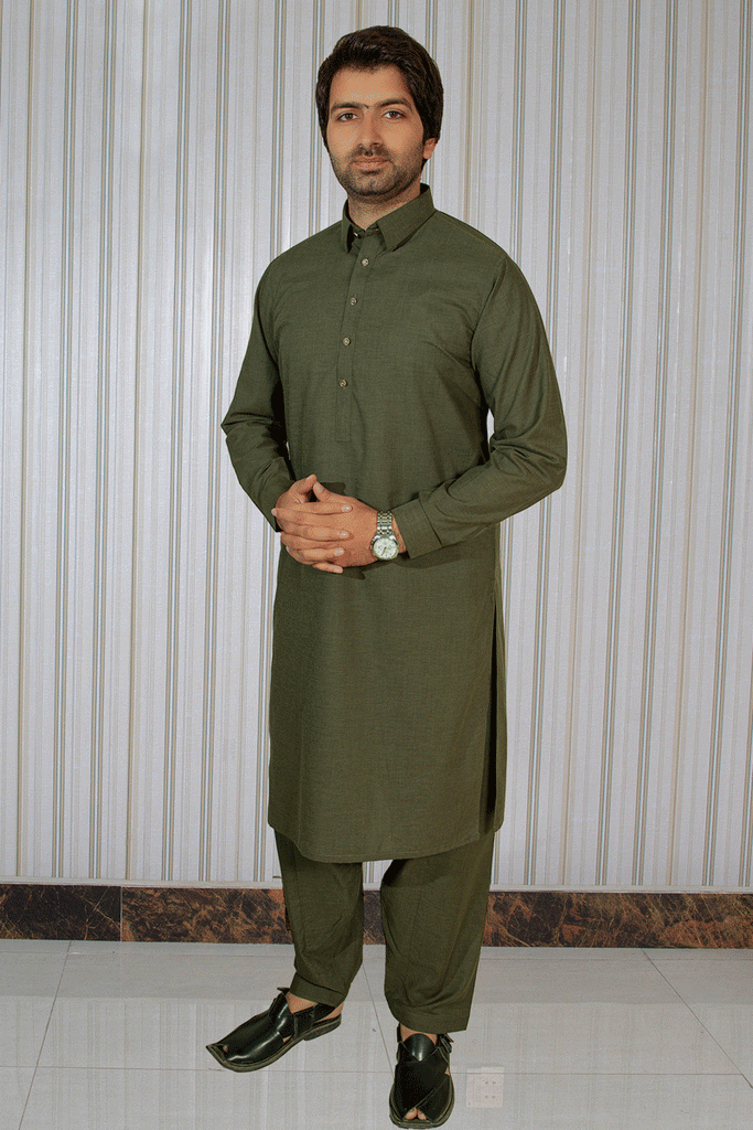 Men Premium Soft Kameez Shalwar Green – SaeedAjmal