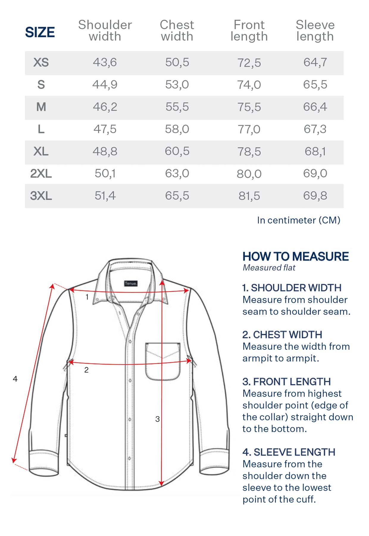 Ralph Thunders size table