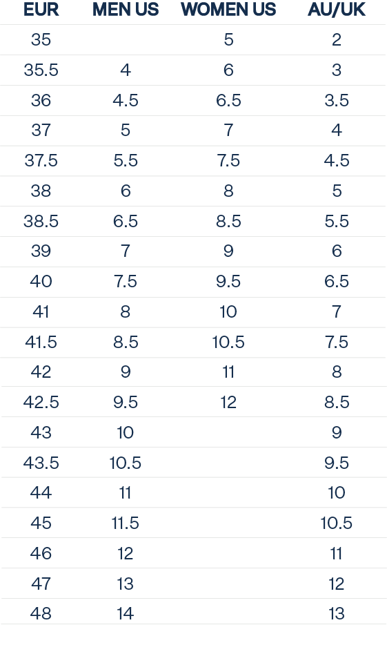 Tenue de Nîmes Chelsea Boot size table