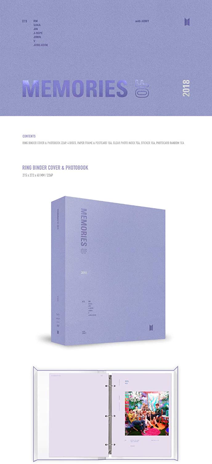 BTS 'Memories Of 2018' 4 DVD Discs+Ring Binder Cover+226p