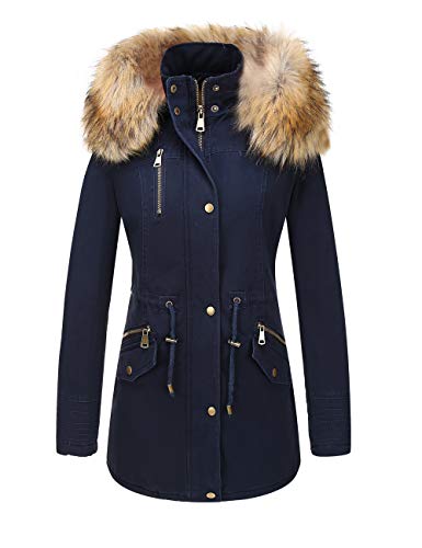 women's parka with faux fur hood