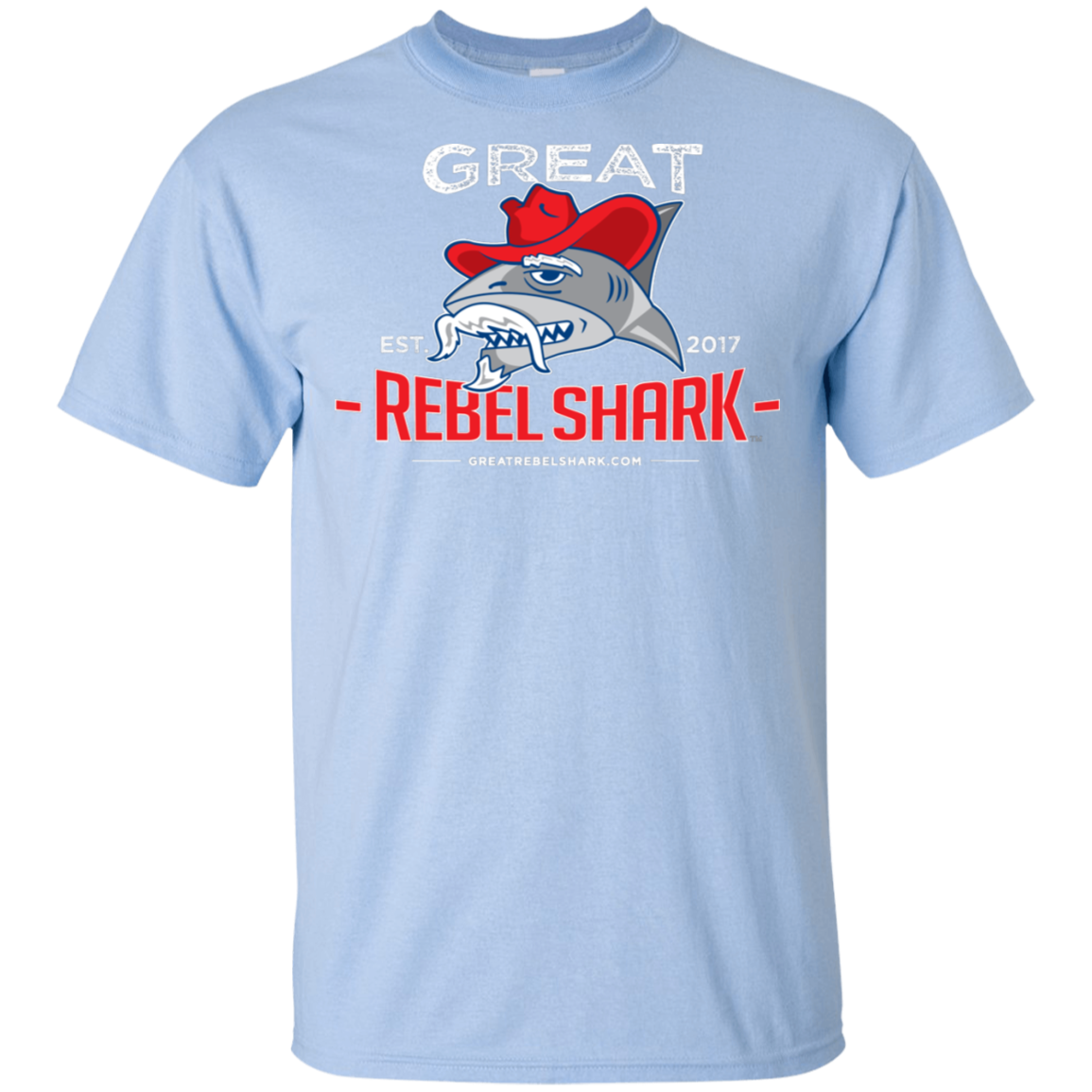 Great Rebel Shark No Swear T Shirt 100 Cotton Blend Blue Backg Great Rebel Shark