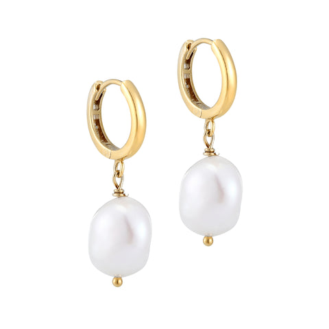 baroque pearl earrings - seol gold