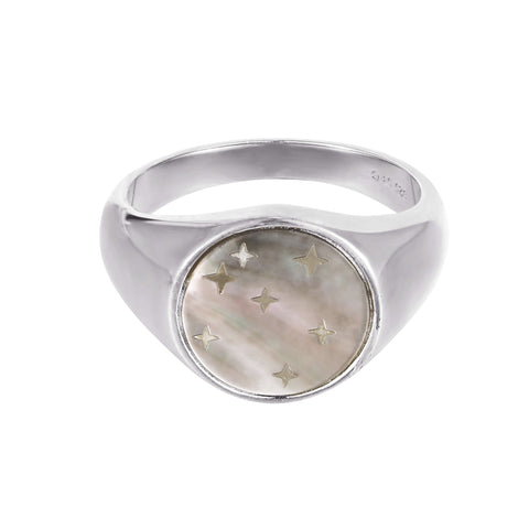 mother of pearl ring - seol gold