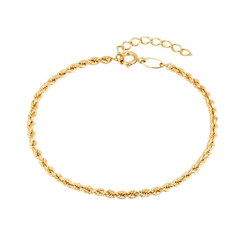 solid gold rope bracelet - seol gold