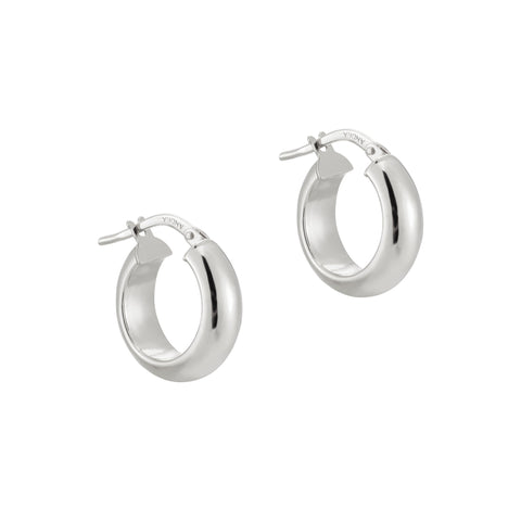 solid white gold hoops - seol gold