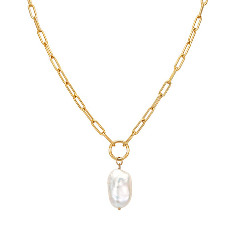 baroque pearl necklace - seol gold