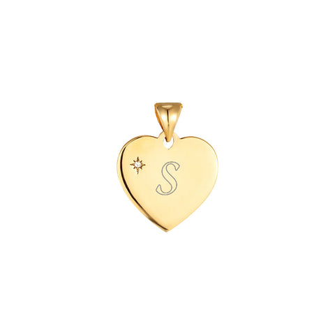 engravable heart pendant - seol gold