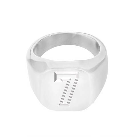 engravable square signet ring - seol gold