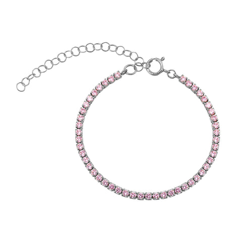 pink cz tennis bracelet - seol gold