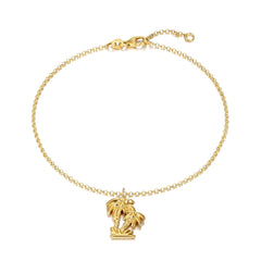 palm tree anklet - seol gold