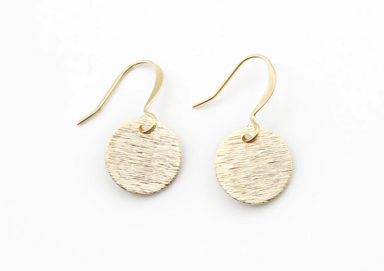 Small affordable gold earrings for women, dangly